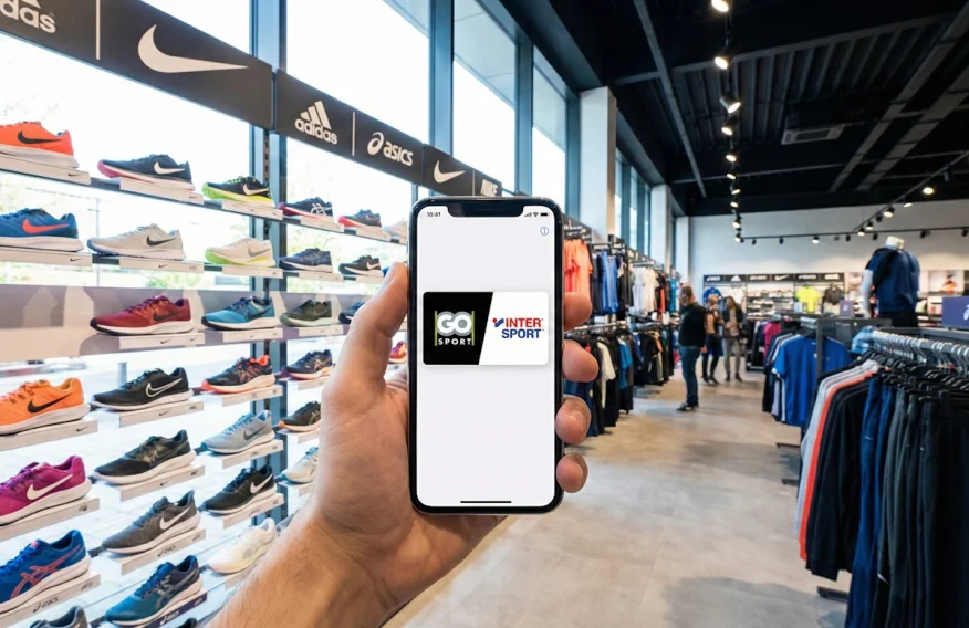 Nouvelle carte de fidélité Team Intersport utilisée dans un magasin Go Sport.