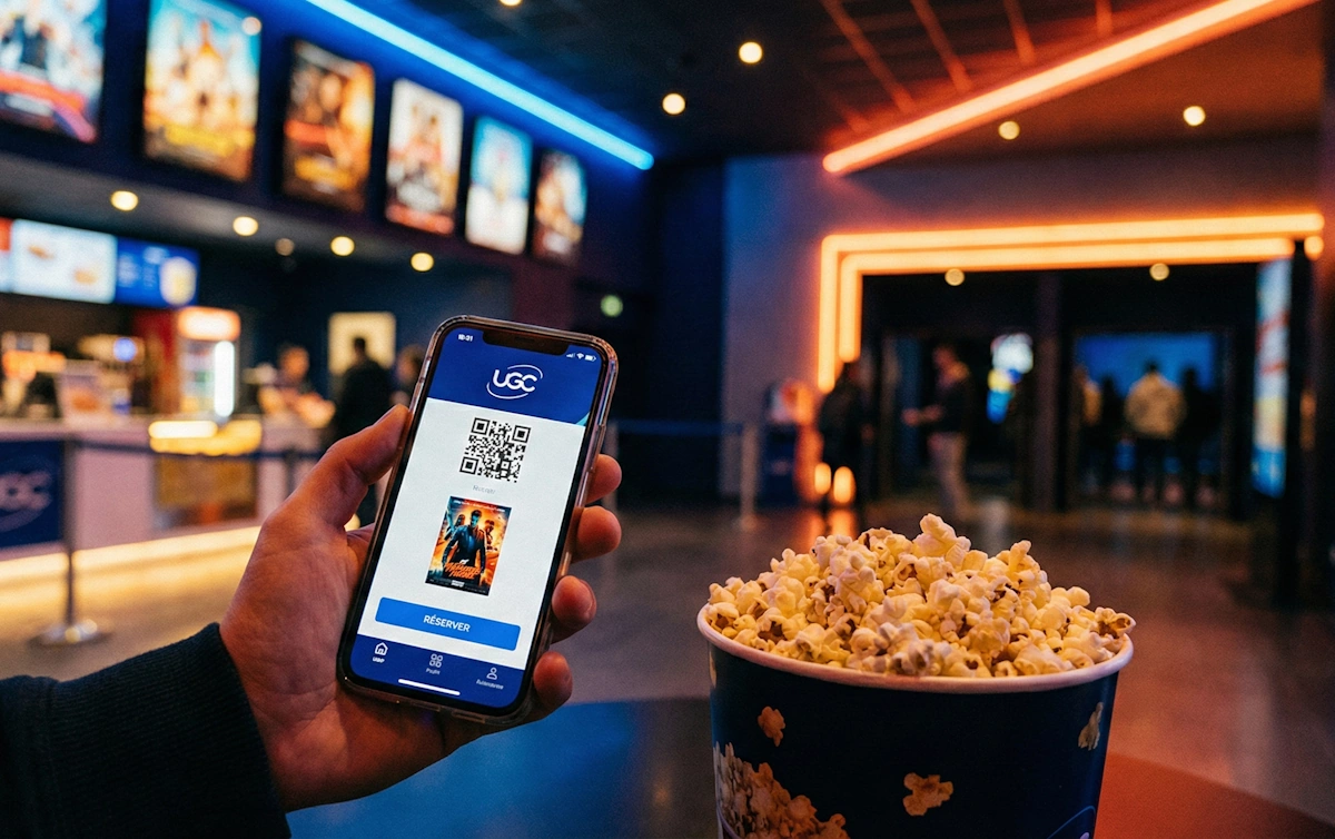 Application UGC Illimité et réservation cinéma sur smartphone.