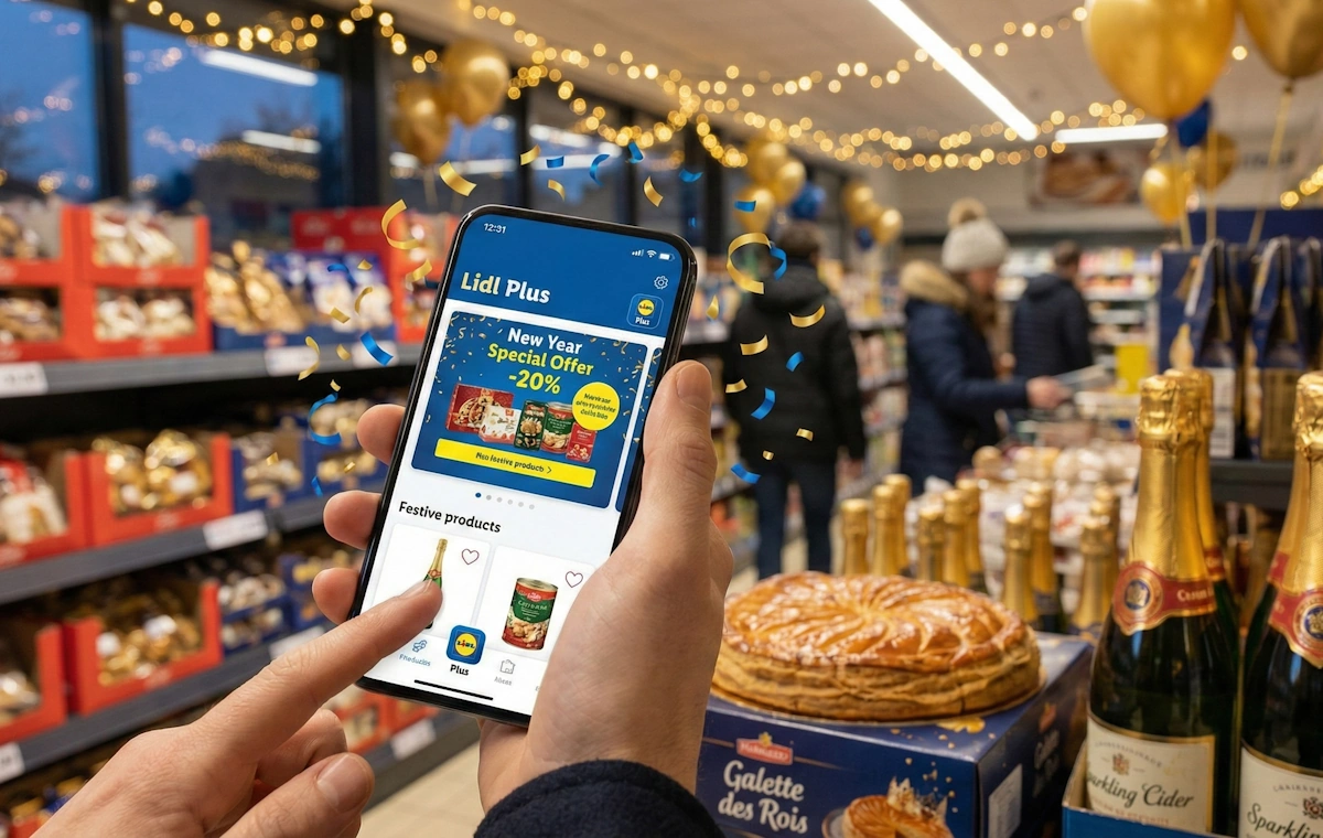 Application Lidl Plus promo nouvel an et galette des rois.