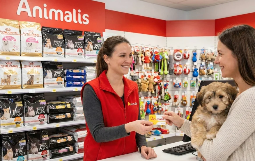 Adhésion au programme fidélité Animalis en magasin.