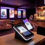 Utilisation du Pass Culture et des cartes de fidélité dans un cinéma moderne.