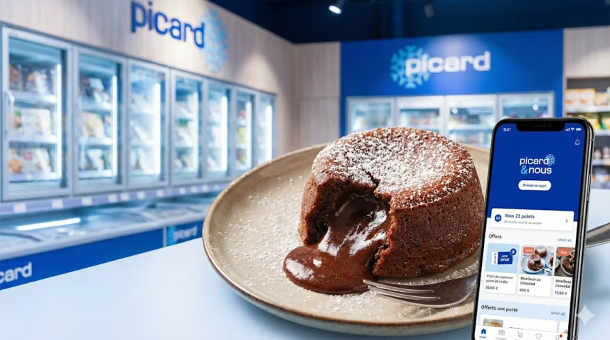 Carte de fidélité Picard & Nous et gâteau moelleux au chocolat offert.