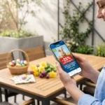 Application Lidl Plus affichant des coupons de réduction pour Pâques sur un smartphone.
