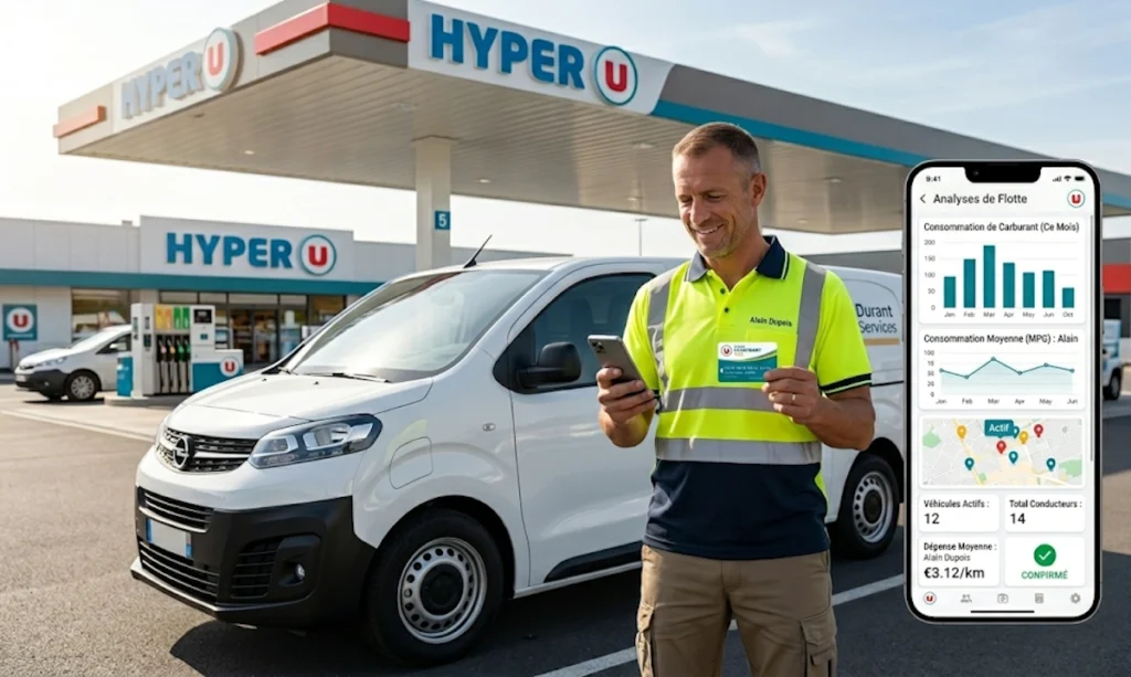 Artisan indépendant gérant sa flotte de véhicules professionnels et ses dépenses avec la Carte Carburant Pro U